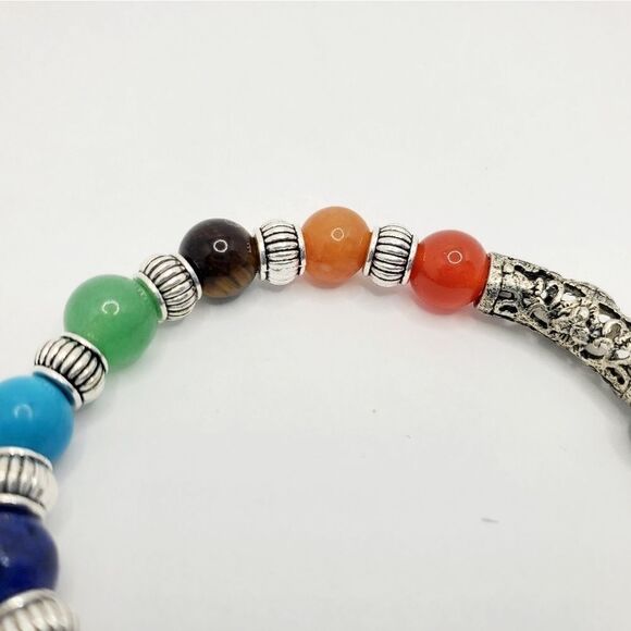Hand Crafted Pride Gemstone Stretch Bracelet - Picture 7 of 10